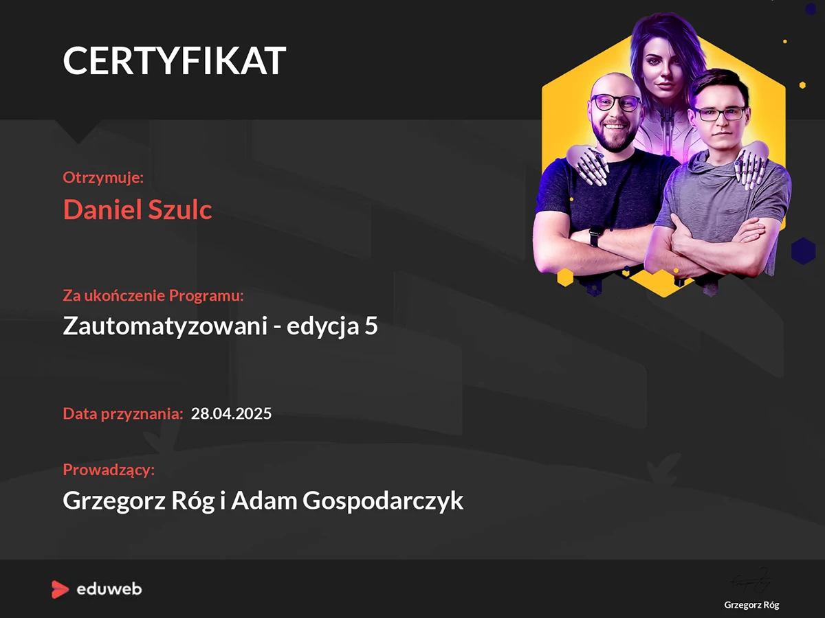 Certyfikat Zautomatyzowani